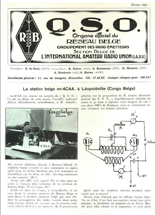 1st QSO Belgisch Congo 1