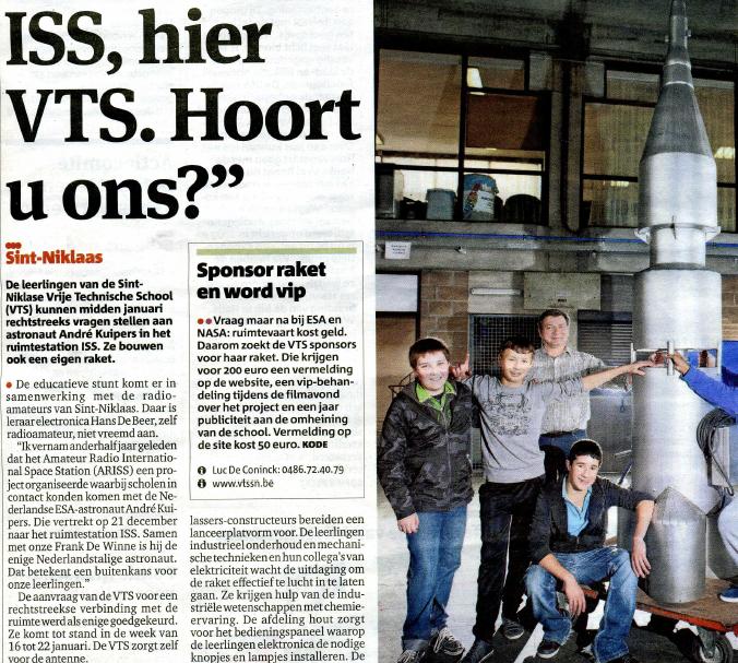 Newspaper Article ARISS VTS SNW