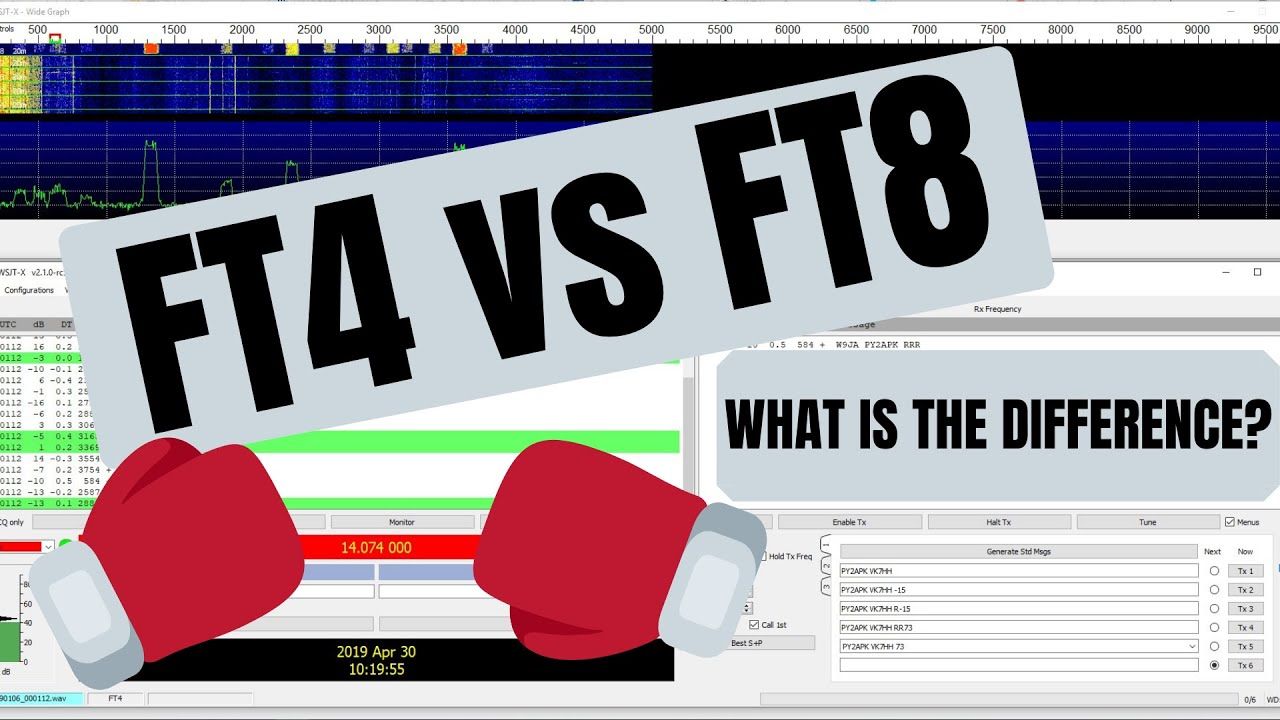 FT8 vs FT4 Mode - Log Window
