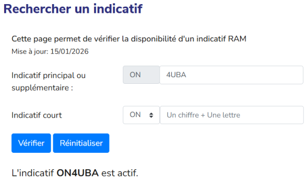 rechercher indicatif