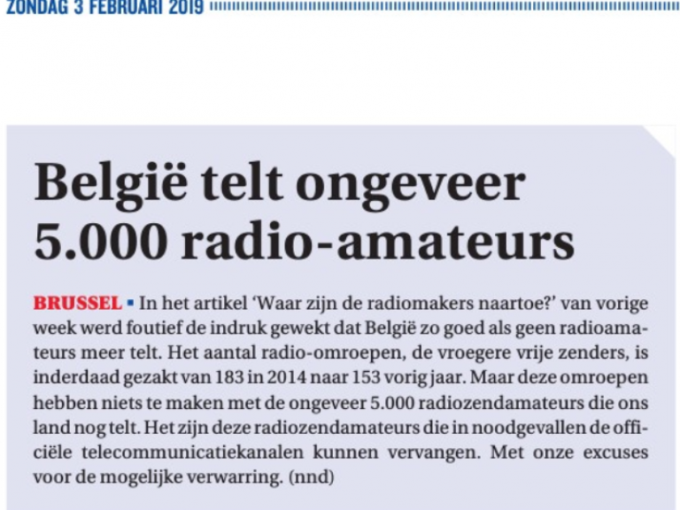 Radiomakers De Zondag 03/02/2019 - Rechtzetting