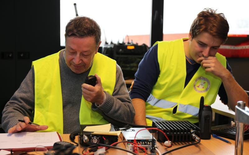 ON7PC Pierre ON6RF Manoel operating First Aid Station Nivelles December 16, 2018